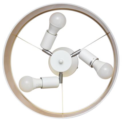 Lampadario a sospensione con supporto rigido ALBA 3xE27/15W/230V bianco/oro