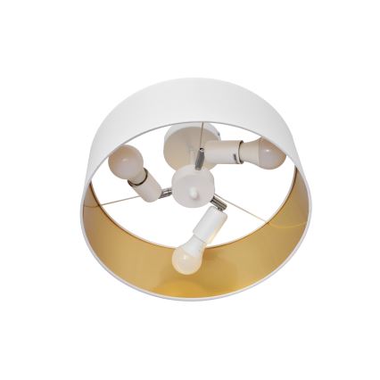 Lampadario a sospensione con supporto rigido ALBA 3xE27/15W/230V bianco/oro