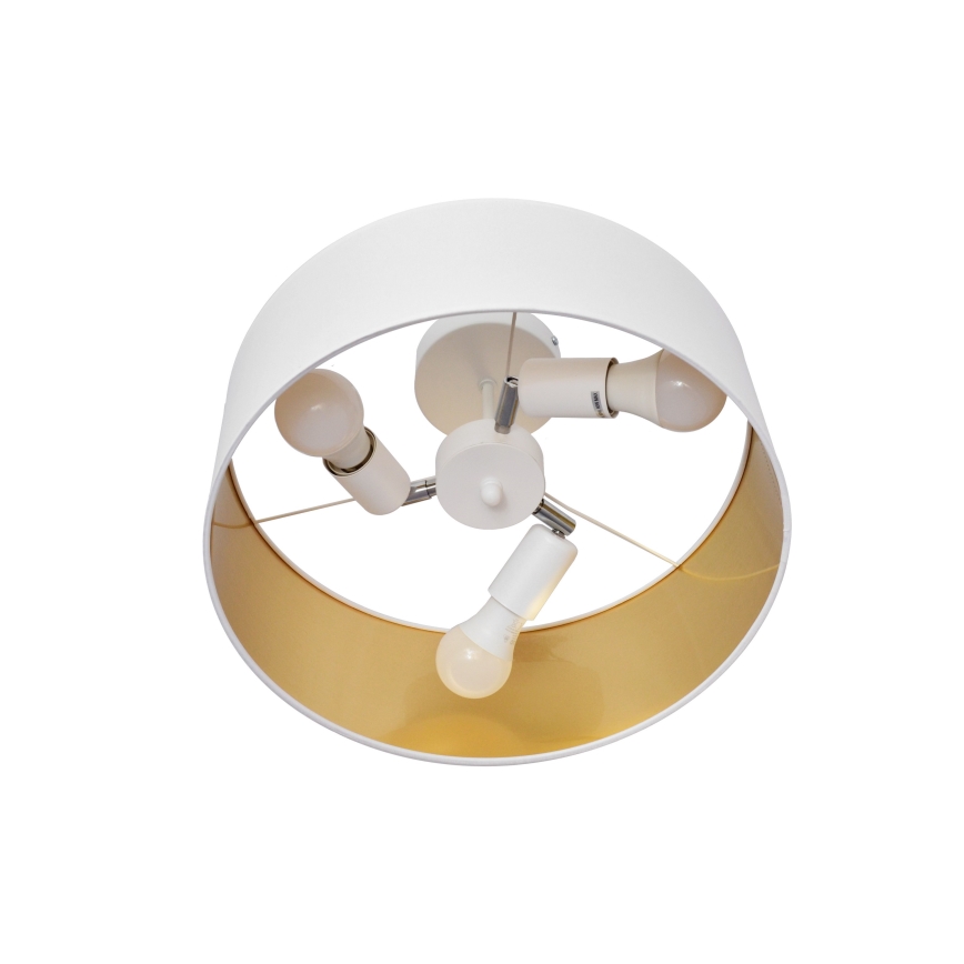 Lampadario a sospensione con supporto rigido ALBA 3xE27/15W/230V bianco/oro