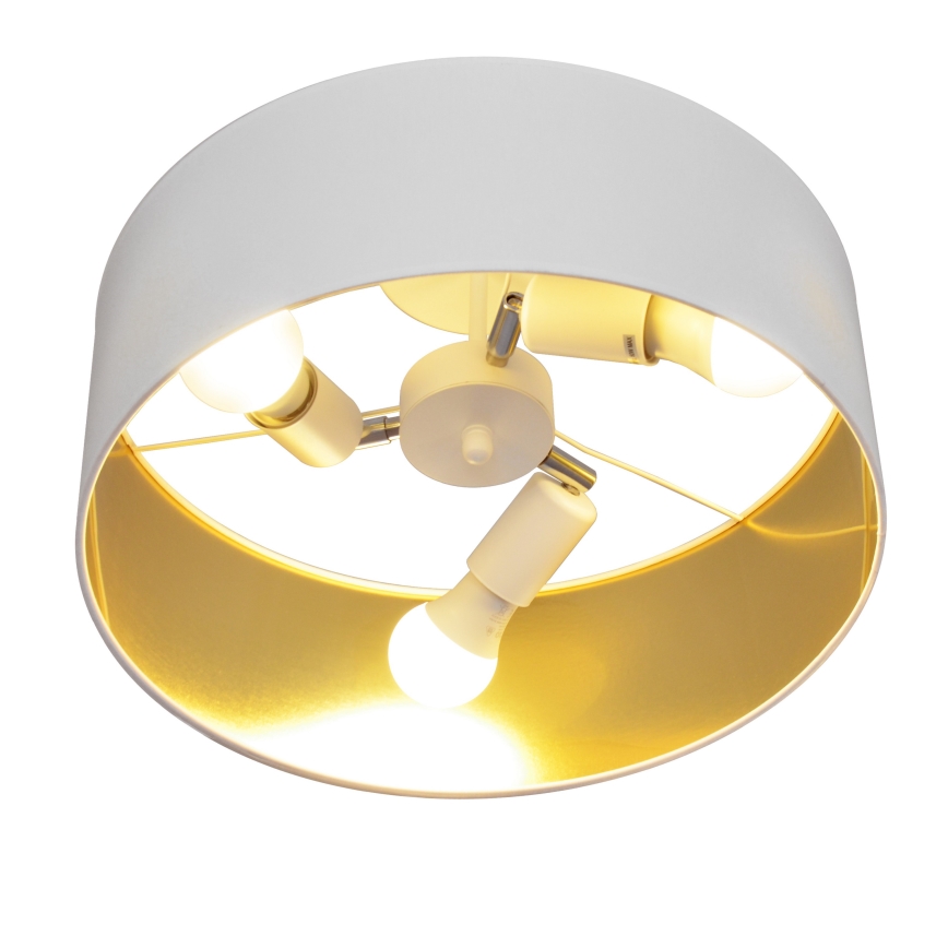 Lampadario a sospensione con supporto rigido ALBA 3xE27/15W/230V bianco/oro