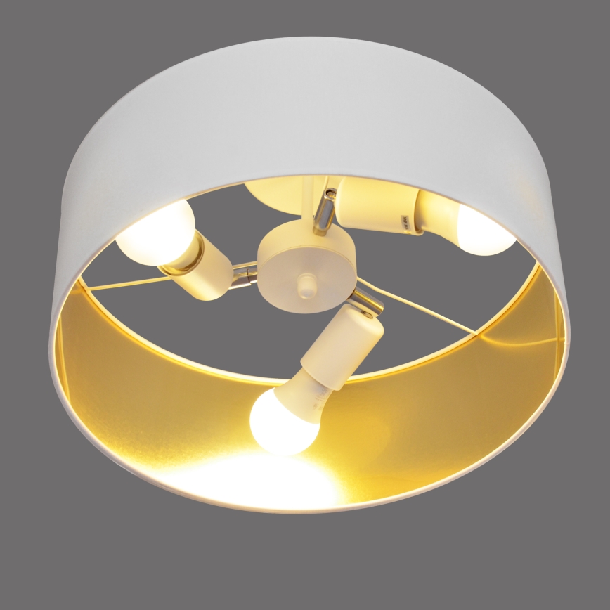Lampadario a sospensione con supporto rigido ALBA 3xE27/15W/230V bianco/oro