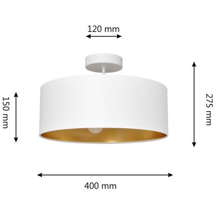 Lampadario a sospensione con supporto rigido ALBA 3xE27/15W/230V bianco/oro