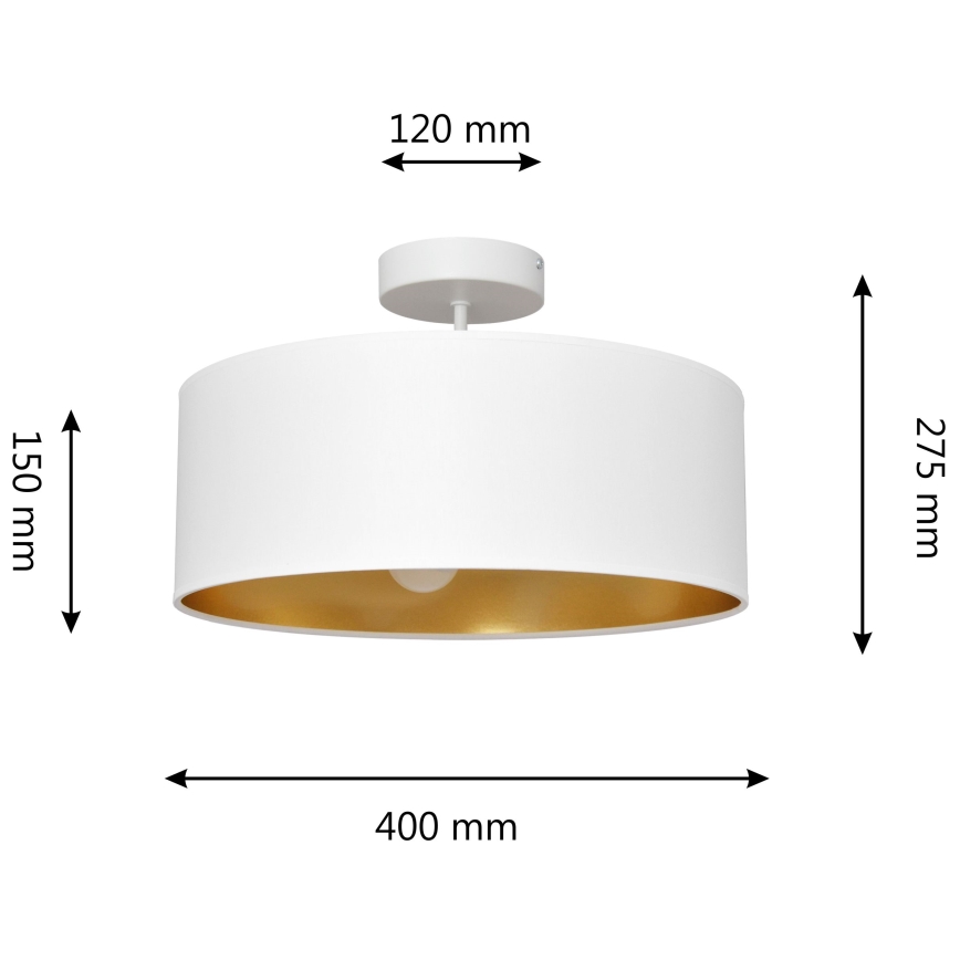 Lampadario a sospensione con supporto rigido ALBA 3xE27/15W/230V bianco/oro