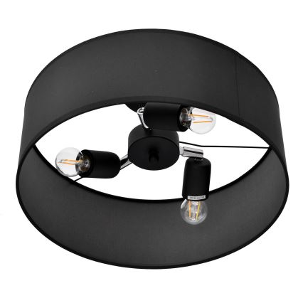 Lampadario a sospensione con supporto rigido ALBA 3xE27/15W/230V nero