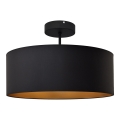 Lampadario a sospensione con supporto rigido ALBA 3xE27/15W/230V nero/oro