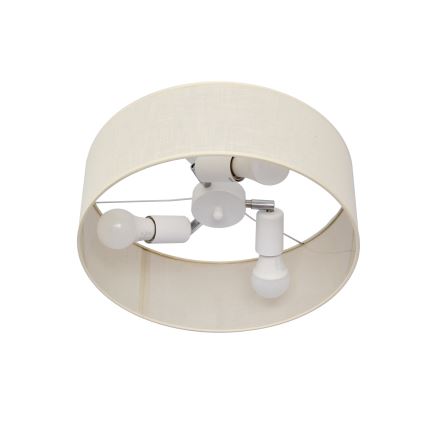 Lampadario a sospensione con supporto rigido ALBA 3xE27/15W/230V panna