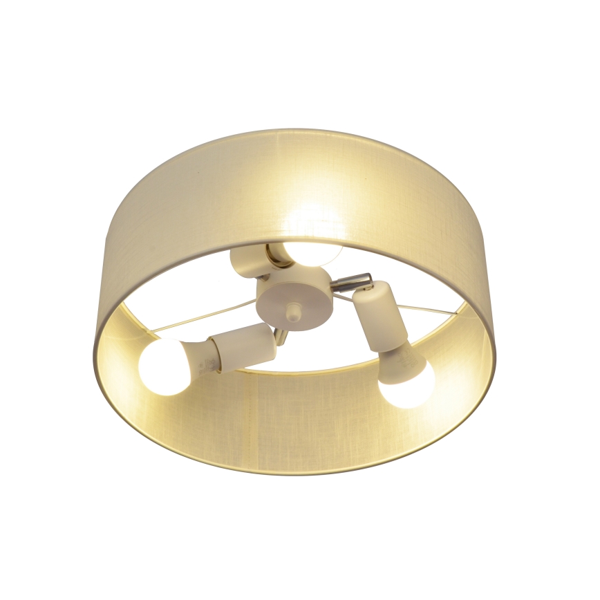 Lampadario a sospensione con supporto rigido ALBA 3xE27/15W/230V panna