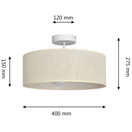 Lampadario a sospensione con supporto rigido ALBA 3xE27/15W/230V panna