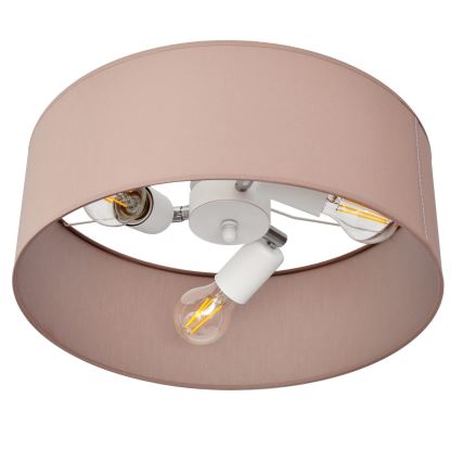 Lampadario a sospensione con supporto rigido ALBA 3xE27/15W/230V rosa
