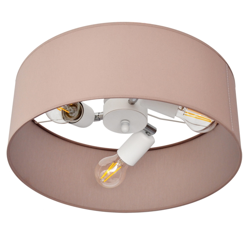 Lampadario a sospensione con supporto rigido ALBA 3xE27/15W/230V rosa