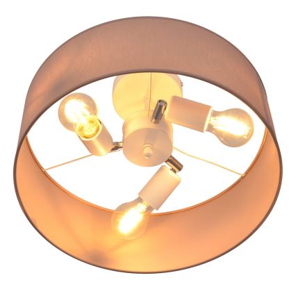 Lampadario a sospensione con supporto rigido ALBA 3xE27/15W/230V rosa