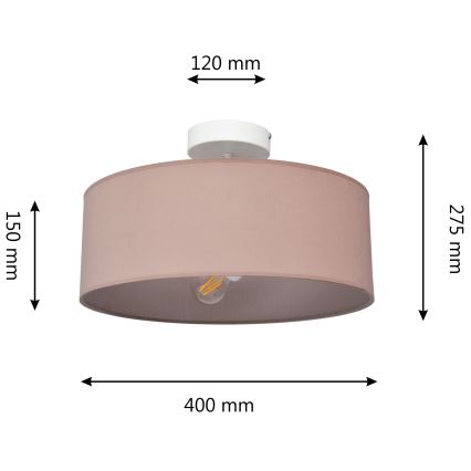 Lampadario a sospensione con supporto rigido ALBA 3xE27/15W/230V rosa