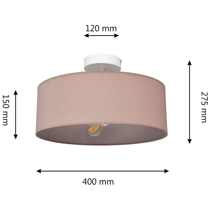 Lampadario a sospensione con supporto rigido ALBA 3xE27/15W/230V rosa