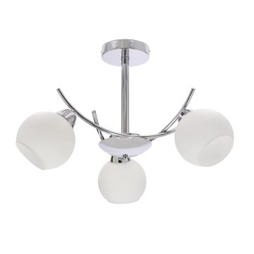 Lampadario a sospensione con supporto rigido AMOS 3xE27/40W/230V cromo lucido