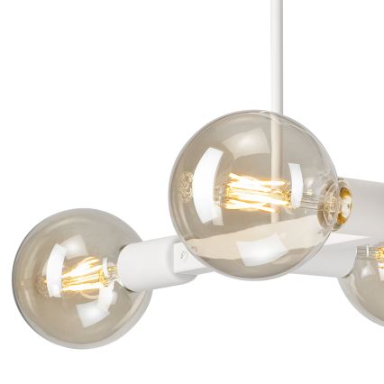 Lampadario a sospensione con supporto rigido ASTRID 4xE27/60W/230V bianco