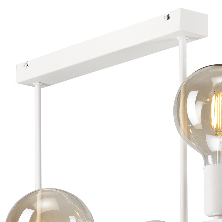 Lampadario a sospensione con supporto rigido ASTRID 6xE27/60W/230V bianco