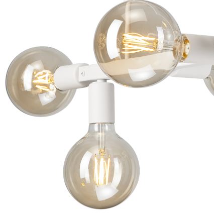 Lampadario a sospensione con supporto rigido ASTRID 6xE27/60W/230V bianco
