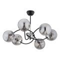 Lampadario a sospensione con supporto rigido AURORA 6xE14/10W/230V nero/cromo lucido