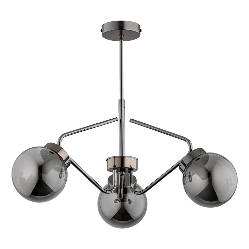 Lampadario a sospensione con supporto rigido BARSUM 3xE14/10W/230V grigio