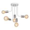 Lampadario a sospensione con supporto rigido CANDELA 5xE27/15W/230V bianco/cromo lucido