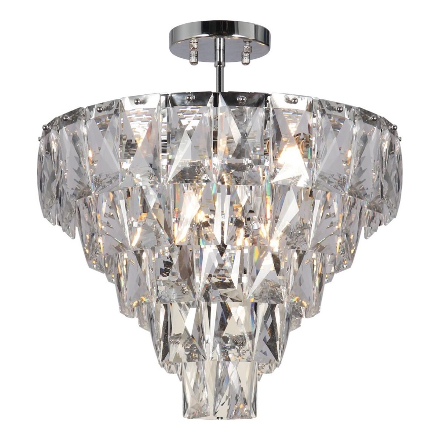 Lampadario a sospensione con supporto rigido CHELSEA 6xE14/40W/230V diametro 50 cm cromo lucido