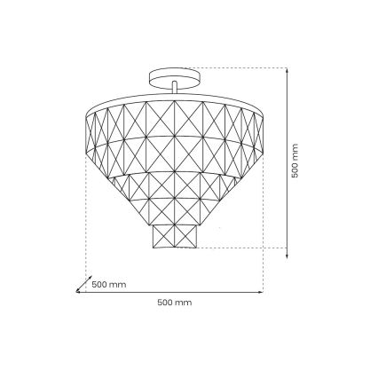 Lampadario a sospensione con supporto rigido CHELSEA 6xE14/40W/230V diametro 50 cm cromo lucido