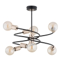 Lampadario a sospensione con supporto rigido DISCO 6xE27/60W/230V nero/oro