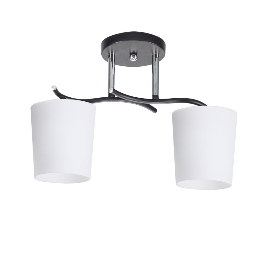 Lampadario a sospensione con supporto rigido ESNYR 2xE27/40W/230V nero/bianco