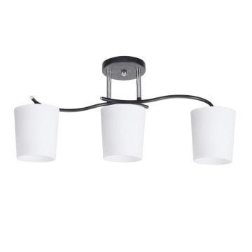 Lampadario a sospensione con supporto rigido ESNYR 3xE27/40W/230V nero/bianco