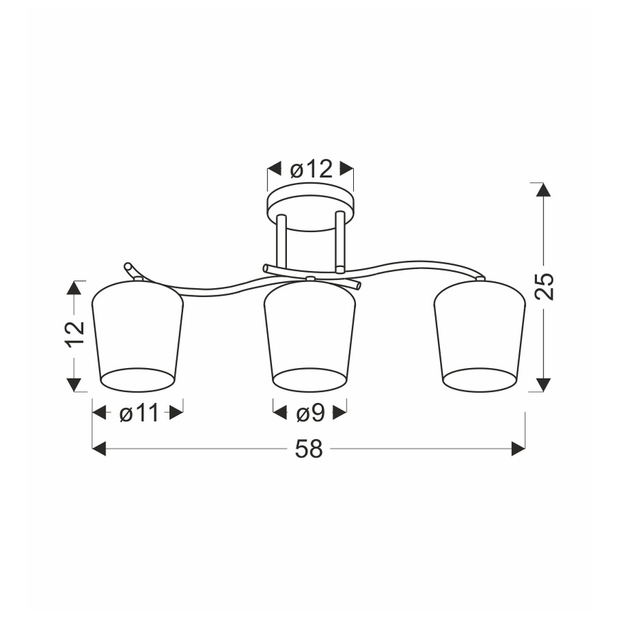 Lampadario a sospensione con supporto rigido ESNYR 3xE27/40W/230V nero/bianco