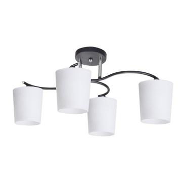 Lampadario a sospensione con supporto rigido ESNYR 4xE27/40W/230V nero/bianco