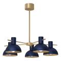 Lampadario a sospensione con supporto rigido ESTATE MINI 5xE27/15W/230V blu