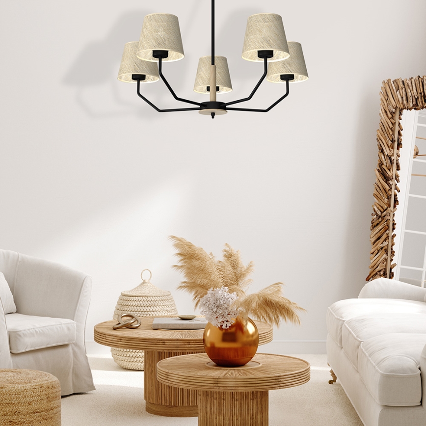 Lampadario a sospensione con supporto rigido ETNA 5xE27/60W/230V