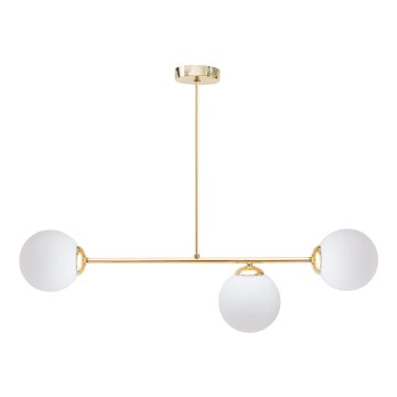 Lampadario a sospensione con supporto rigido FIRA 3xE27/60W/230V oro