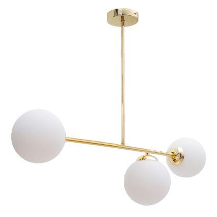 Lampadario a sospensione con supporto rigido FIRA 3xE27/60W/230V oro