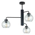 Lampadario a sospensione con supporto rigido FLEX 3xE27/60W/230V nero/limpido