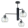 Lampadario a sospensione con supporto rigido FLEX 3xE27/60W/230V nero/limpido