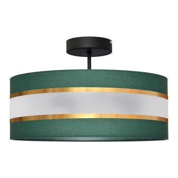 Lampadario a sospensione con supporto rigido HELEN 3xE27/15W/230V verde/oro