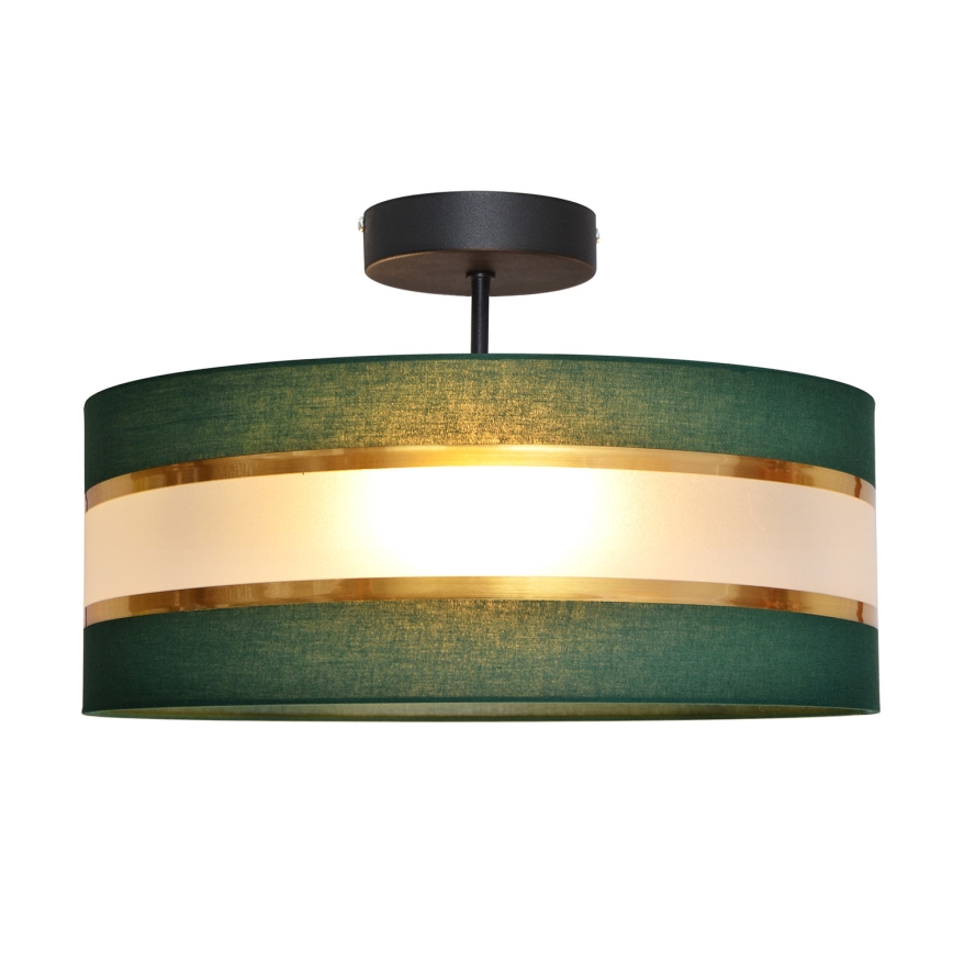 Lampadario a sospensione con supporto rigido HELEN 3xE27/15W/230V verde/oro