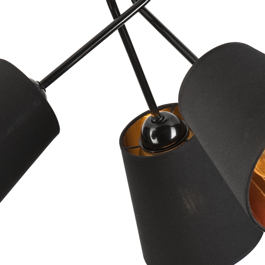 Lampadario a sospensione con supporto rigido IRMA 3xE27/15W/230V nero