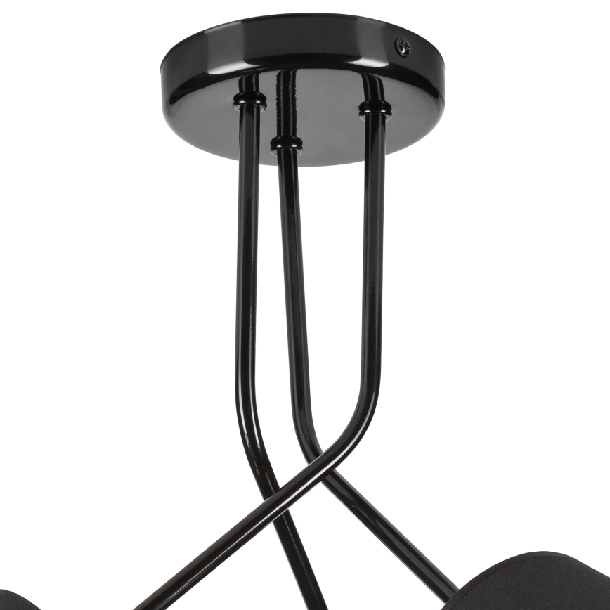 Lampadario a sospensione con supporto rigido IRMA 3xE27/15W/230V nero