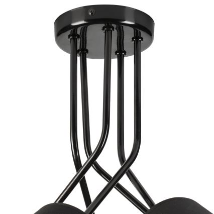 Lampadario a sospensione con supporto rigido IRMA 5xE27/60W/230V nero