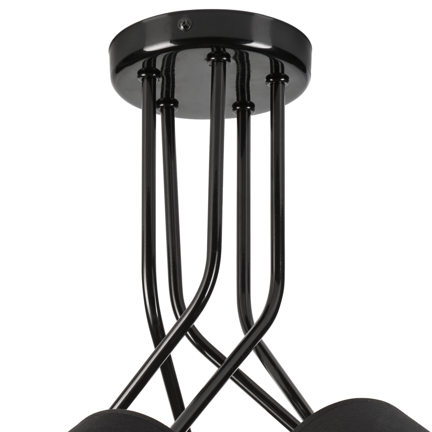 Lampadario a sospensione con supporto rigido IRMA 5xE27/60W/230V nero