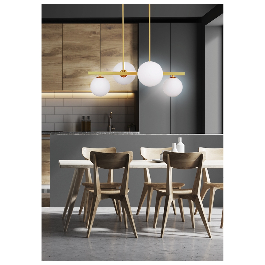 Lampadario a sospensione con supporto rigido KAMA 4xG9/28W/230V