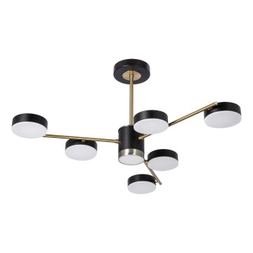 Lampadario a sospensione con supporto rigido LED 6xLED/7W/230V + LED/6W 3000 - 6000K diametro 69 cm oro/nero