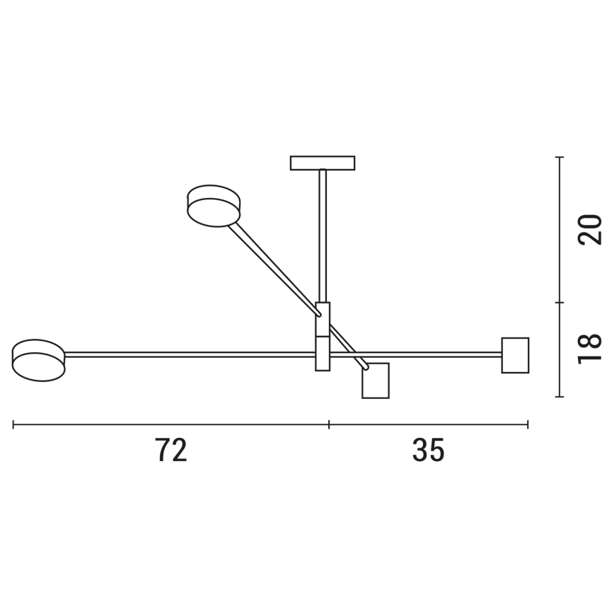 Lampadario a sospensione con supporto rigido LED LED/24W/230V 3000K nero