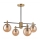 Lampadario a sospensione con supporto rigido LILOU 4xE14/5W/230V oro/nero/fumé beige