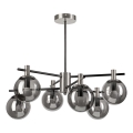 Lampadario a sospensione con supporto rigido LILOU 6xE14/5W/230V cromo opaco/fumé