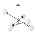 Lampadario a sospensione con supporto rigido LINEAR 6xE14/10W/230V nero/bianco