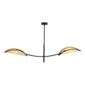 Lampadario a sospensione con supporto rigido LOTUS 2xE14/10W/230V nero/beige